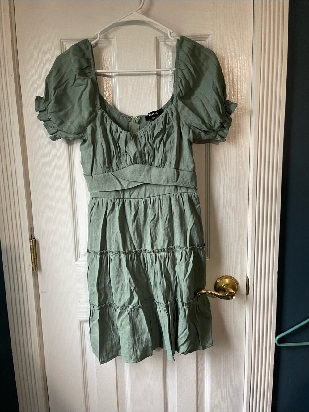 Trixxi green ruffle dress size medium